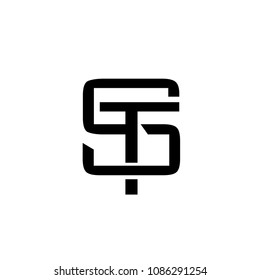 letter ST monogram logo concept
