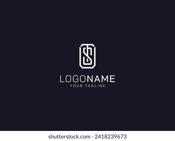 elemento vector del diseño del logotipo de la letra ST