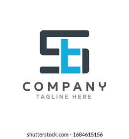 Letra St Simple Logo Design