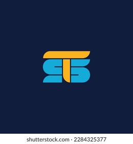 Letter ST or TS bold geometric logo design. Vector illustration