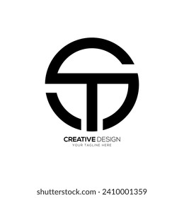 Letter St or Ts creative rounded shape unique monogram elegant logo