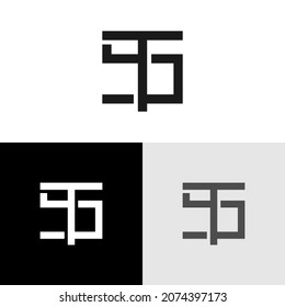 Letter ST or TS logo design monogram logo with simple style logotype