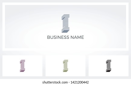 I Letter Stack Layer Logo