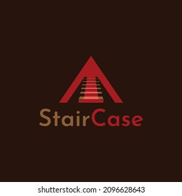 Letter A stairs logo vector, perfect for construction, interior or industry related with stairs.