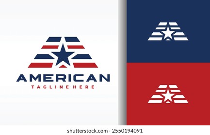 Letter A Star American Logo