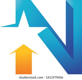 Letter with star logo abstract