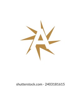 letter a star logo concept. Vector illustration