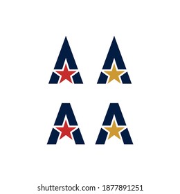 Letter A Star Logo Design