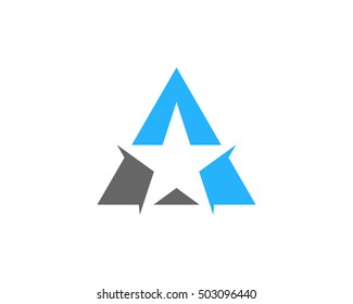 Letter A Star Logo Design Template