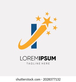 Letter I Star Logo Design Vector Icon Graphic Illustration 