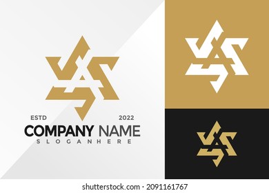 Plantilla de ilustración de vector de diseño de logotipo de carta A estrella