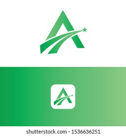 Letter a star logo icon design template elements