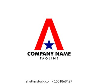 Letter A Star Logo Icon Design Template Elements Vector
