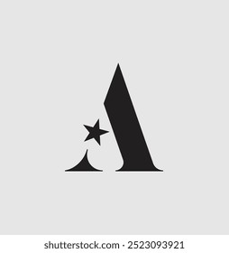 Letra A estrela Logo e design de ícone com design de modelo de vetor