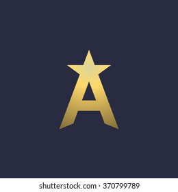 Letter A star logo icon design template elements
