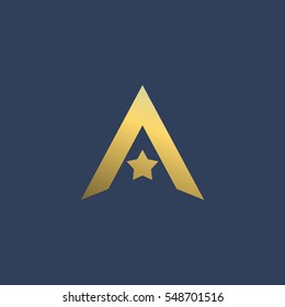 Letter A Star Logo Icon Design Template Elements
