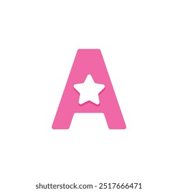 Letter A With Star Logo Template