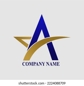 letter A star logo. This logo is suitable for use in service businesses
