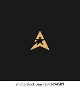 letra A símbolo del vector del logotipo estrella vector de concepto,
