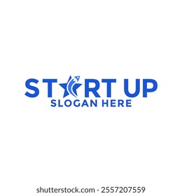 Letter A Star and Rocket logo vector. Start Up logo design vector, Apps logo identity. Innovate technology Startup logo concept