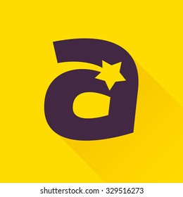 A letter with star. Vector design template elements for your application or corporate identity.
