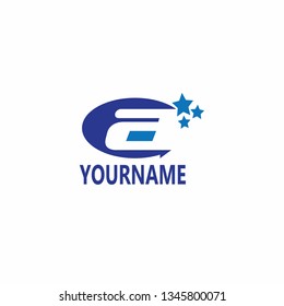 Letter A with stars logo design vector