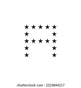 Letter A stars, square geometric symbol simple logo vector