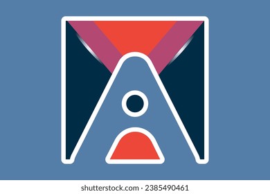 Una letra Diseño vectorial del logotipo Sticker. Letra creativa icono de diseño de pegatinas. Plantilla de logotipo de vector alfabético.