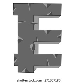 Letter  from stone on white background is insulated