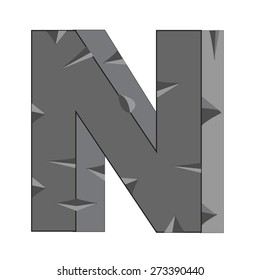 Letter  from stone on white background is insulated