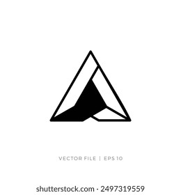 Letter A stone shape logo design