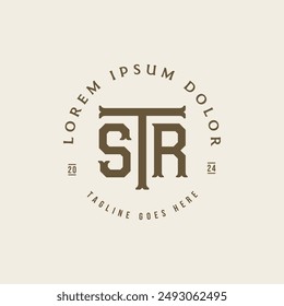 Letter STR western style logo. Good to use for ranch, farm, fashion store or shop logo vector illustration template