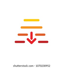 letter a stripes with arrow logo vector