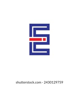 letter ie stripes geometric line logo vector 