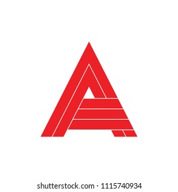 letter A stripes geometric lines design logo
