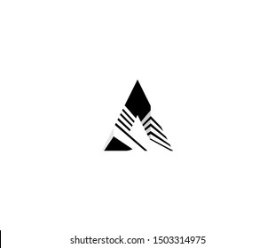 A Letter Stripes Minimalist Shadow Monogram Logo