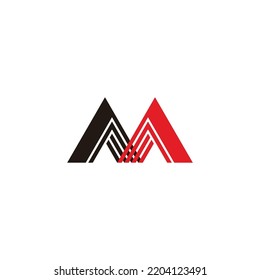 letter am stripes triangles colorful logo vector 