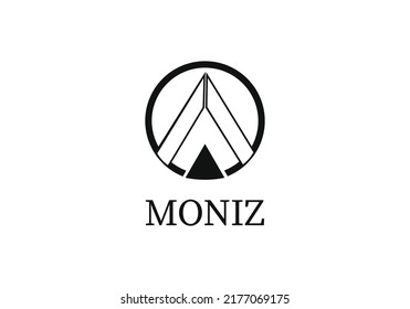 letter A style black logo with circle vector template  