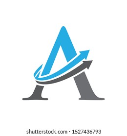 Letter A style typography design template - Vector