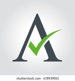 Letter A style typography design template