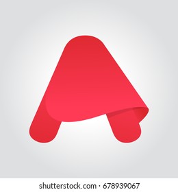 Letter A style typography design template