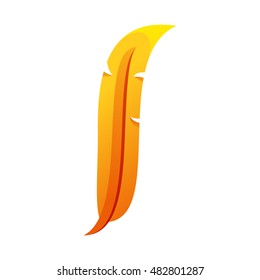 I letter, stylization of feathers. I logo. I icon