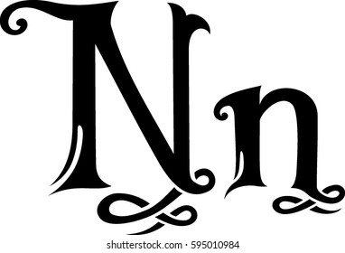 Letter Stylize "N" Monogram Design