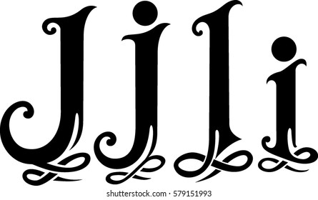 Letter Stylized "J" and "I" monogram design
