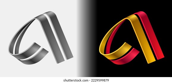 Letter A stylized vector template design emblem logo, Business technology universal idea, Vector illustration