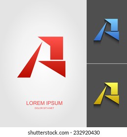 Letter A stylized vector template design emblem logo, Business technology universal idea, Vector illustration Eps 10