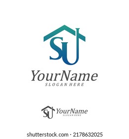 Letter SU Logo Design Template. Initial SU logo concept vector. Creative Icon Symbol