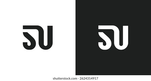  Letter SU Logo Design Vector