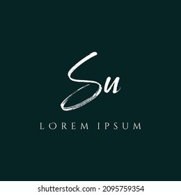 Letter SU luxury logo design vector