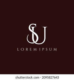 Letter SU luxury logo design vector